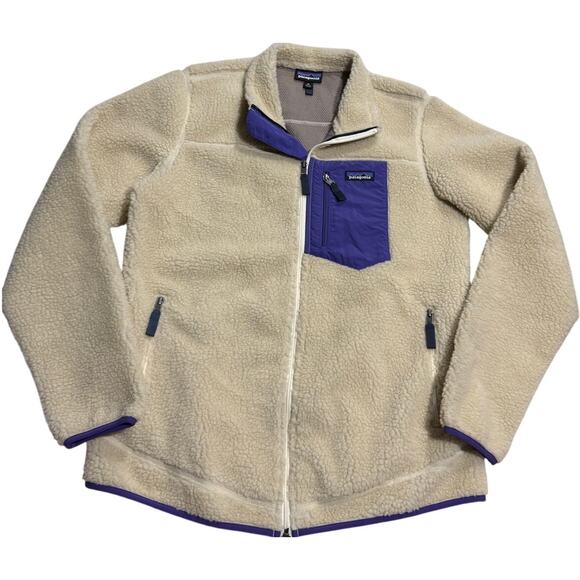 VTG Patagonia W's Classic Retro-X Jacket Fleece Zip Womens XL Beige STY23073FA15 - Picture 1 of 11